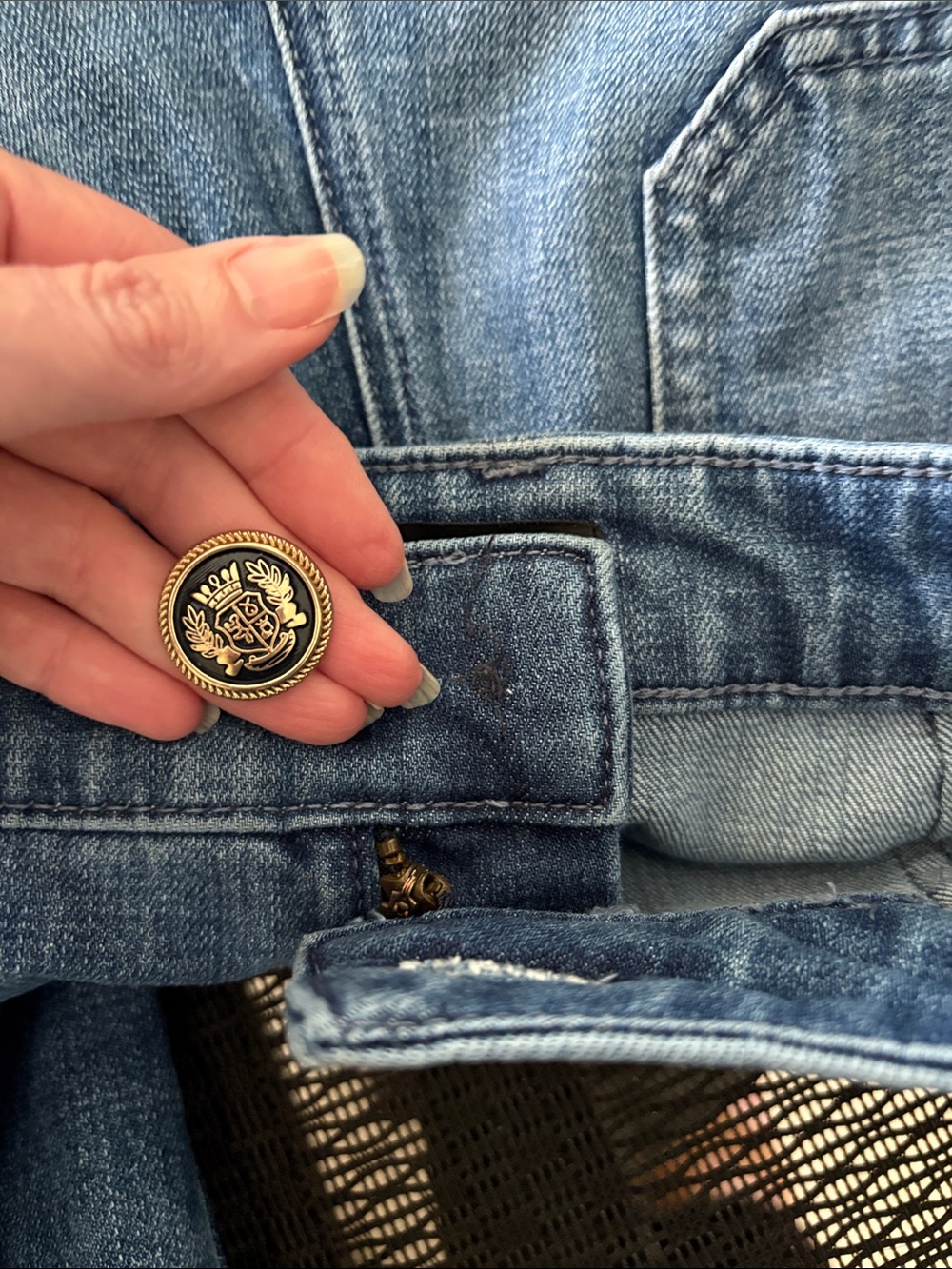*Talbots Classic Jean Trouser Wide Leg Jean Medium Blue Pockets Status Buttons - Picture 15 of 16